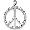 14k White Gold Small Peace Sign Pendant