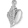 14kt White Gold 5/8in Conch Shell Pendant