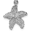 14kt White Gold 5/8in Textured Starfish Pendant