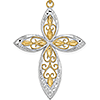 14k Two-tone Gold Figure Eight Passion Cross Pendant 1.5in