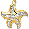14kt Two-Tone Gold 7/8in Dancing Starfish Pendant
