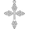 14kt White Gold 7/8in Cross Pendant with Filigree Tips