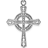 14kt White Gold 1in Beaded Celtic Cross Pendant