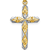 14kt Two-Tone Gold 7/8in Reversible Passion Cross Pendant