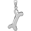 14kt White Gold 1in Dog Bone Pendant 