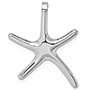 14kt White Gold Large Skinny Starfish Pendant  