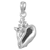 14kt White Gold 5/8in 3-D Conch Shell Pendant  