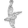 14kt White Gold 7/8in Flying Pelican Pendant 