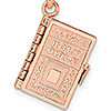 14k Rose Gold Holy Bible Book Pendant With Lord's Prayer