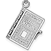 14kt White Gold 3/4in Holy Bible 3-D Moveable Pendant