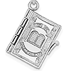 14kt White Gold Ten Commandments Book Pendant