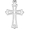 14k White Gold 7/8in Budded Cut-Out Cross Pendant