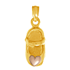 14k Yellow Gold Baby Shoe Pendant with Rose Gold Heart