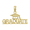 14kt Yellow Gold Graduate Word Pendant with Cap