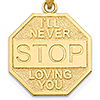 14k Yellow Gold I'll Never Stop Loving You Pendant