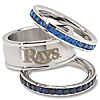 Tampa Bay Rays Team Logo Crystal Stacked Ring Set