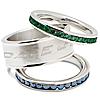 Dale Earnhardt Jr Logo Crystal Stacked Ring Set