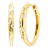 14k Yellow Gold Scattered .18 ct tw Diamond Hoop Earrings