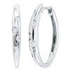 14k White Gold Scattered .18 ct tw Diamond Hoop Earrings
