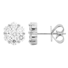 14k White Gold .38 ct tw Diamond Cluster Stud Earrings