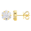 14k Yellow Gold .38 ct tw Diamond Cluster Stud Earrings