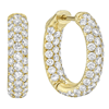 14k Yellow Gold 2.9 ct tw Diamond Inside Outside Hoop Earrings