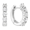 14k White Gold .96 ct tw Diamond Five-Stone Hoop Earrings