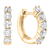 14k Yellow Gold .96 ct tw Diamond Five-Stone Hoop Earrings