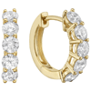 14k Yellow Gold 1.4 ct tw Diamond Five-Stone Hoop Earrings