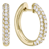 14k Yellow Gold 1 ct tw Diamond Pave Hoop Earrings