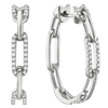 14k White Gold .33 ct tw Diamond Chain Link Hoop Earrings