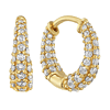 14k Yellow Gold Triple Row .56 ct tw Diamond Hoop Earrings