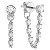 14k White Gold .23 ct tw Diamond Chain Front to Back Hoop Dangle Earrings