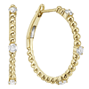 14k Yellow Gold .53 ct tw Diamond Hoop Bead Earrings
