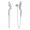 14k White Gold .75 ct tw Diamond Cascade Chain Front to Back Earrings