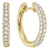 14k Yellow Gold 1 ct tw Diamond Hoop Earrings