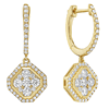 14k Yellow Gold Octagonal 1.3 ct tw Diamond Dangle Earrings