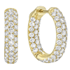 18k Yellow Gold 3.0 ct tw Diamond Inside Outside Pave Hoop Earrings