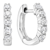 18k White Gold .62 ct tw Diamond Five-Stone Hoop Earrings