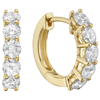 18k Yellow Gold  Five-Stone 1.3 ct tw Diamond Hoop Earrings