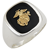 Sterling Silver USMC Ring with Eagle Globe and Anchor