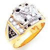 14k Yellow Gold Scottish Rite Ring with Diamond Accents no Center