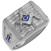10k White Gold Book Masonic Ring