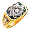 10k Yellow Gold Past Master Mason Ring With Black Onyx