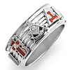 14k White Gold Custom Eight Emblem Masonic Ring