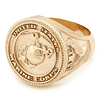 14k Yellow Gold Jumbo United States Marine Corps Service Ring