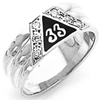 14k White Gold 33rd Degree Ring with Diamonds