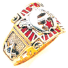Shriner Ring with Red Enamel 10k Yellow Gold