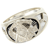 Sterling Silver Antiqued Masonic Ring with Oversize G