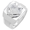 Sterling Silver Jumbo Masonic Ring with Fancy Oversize G